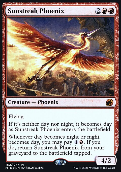 Sunstreak Phoenix, Innistrad: Midnight Hunt Promos #162s, Magic: The Gathering card