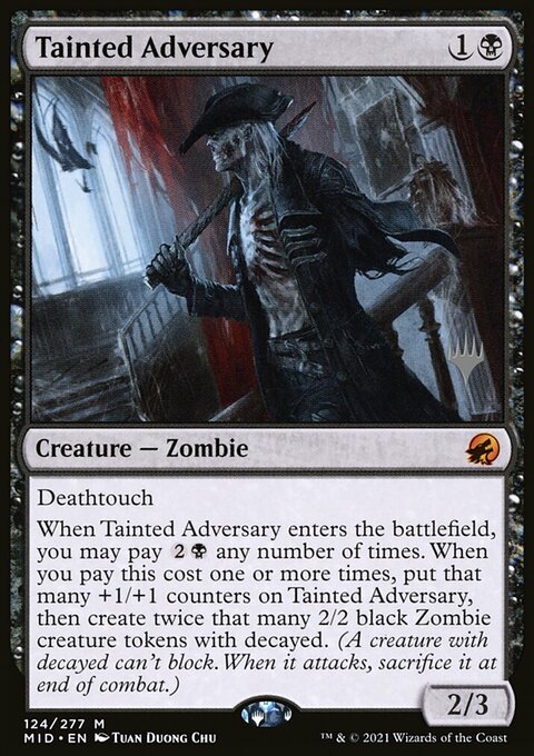 Tainted Adversary, Innistrad: Midnight Hunt Promos #124p, Magic: The Gathering card