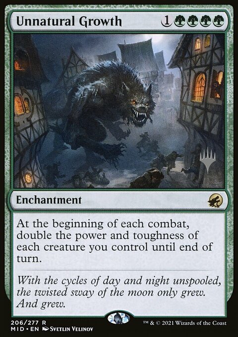 Unnatural Growth, Innistrad: Midnight Hunt Promos #206p, Magic: The Gathering card
