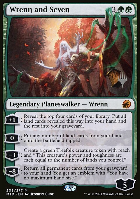 Wrenn and Seven, Innistrad: Midnight Hunt Promos #208p, Magic: The Gathering card