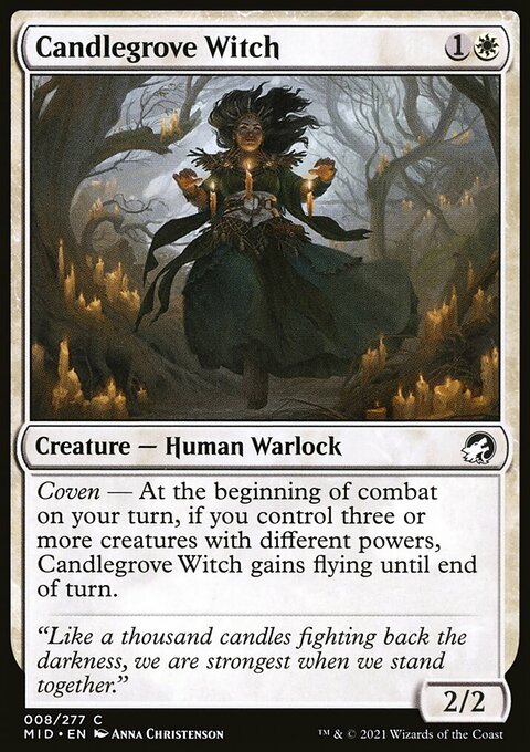 Candlegrove Witch, Innistrad: Midnight Hunt #8, Magic: The Gathering card