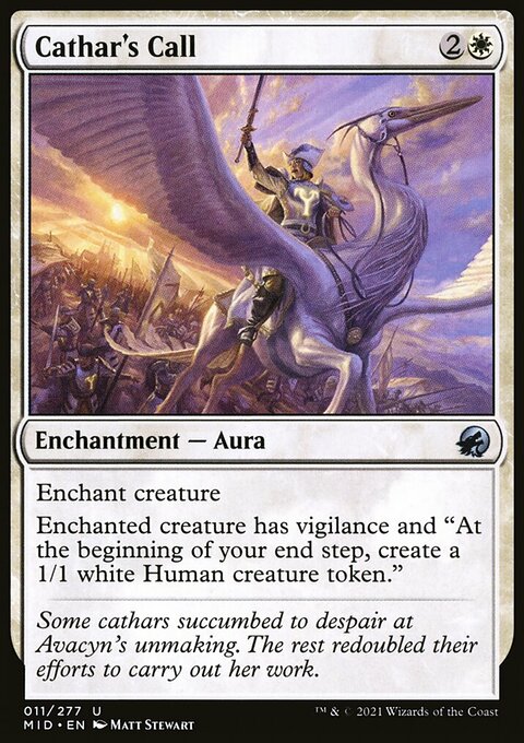 Cathar's Call, Innistrad: Midnight Hunt #11, Magic: The Gathering card