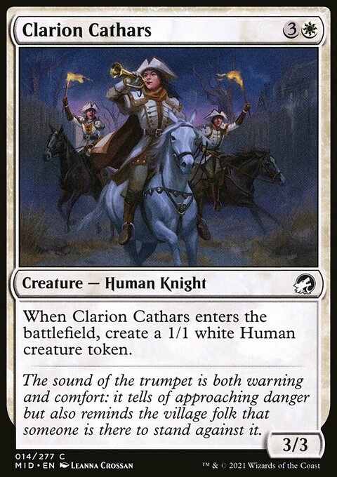Clarion Cathars, Innistrad: Midnight Hunt #14, Magic: The Gathering card
