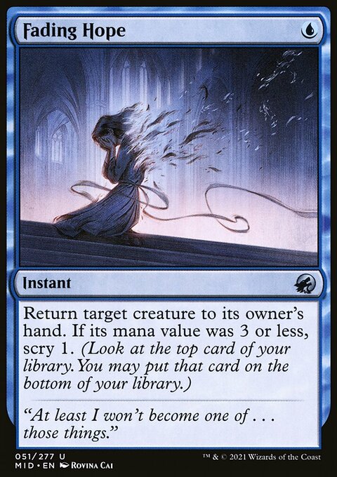 Fading Hope, Innistrad: Midnight Hunt #51, Magic: The Gathering card