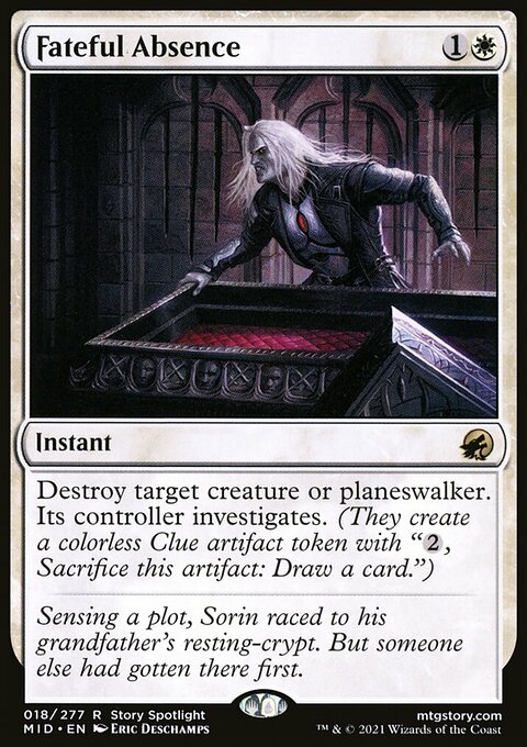 Fateful Absence, Innistrad: Midnight Hunt #18, Magic: The Gathering card