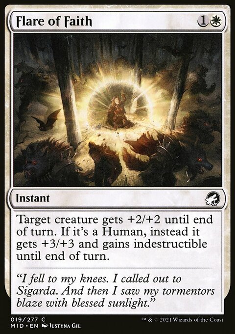 Flare of Faith, Innistrad: Midnight Hunt #19, Magic: The Gathering card