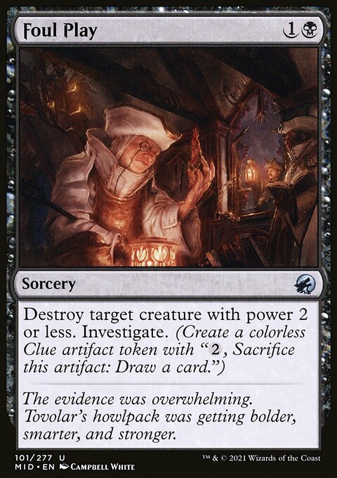 Foul Play, Innistrad: Midnight Hunt #101, Magic: The Gathering card