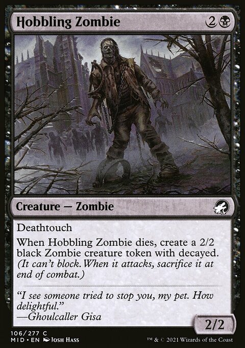 Hobbling Zombie, Innistrad: Midnight Hunt #106, Magic: The Gathering card