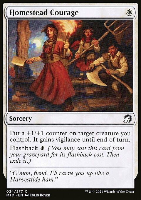 Homestead Courage, Innistrad: Midnight Hunt #24, Magic: The Gathering card