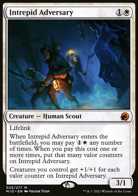 Intrepid Adversary, Innistrad: Midnight Hunt #25, Magic: The Gathering card