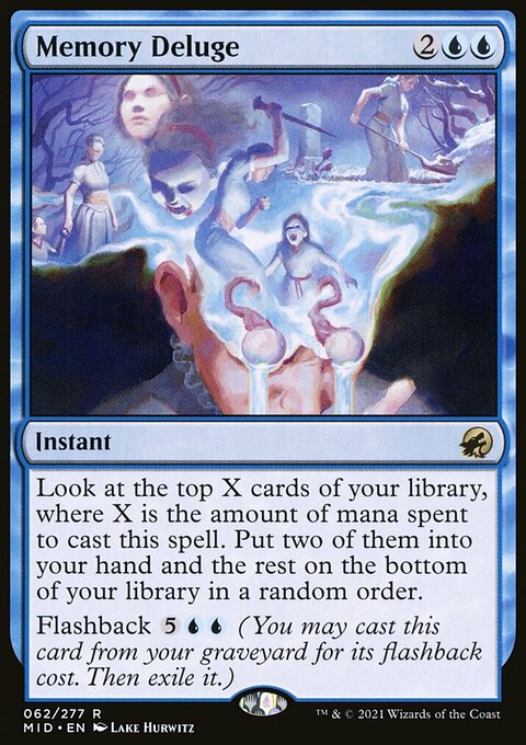Memory Deluge, Innistrad: Midnight Hunt #62, Magic: The Gathering card