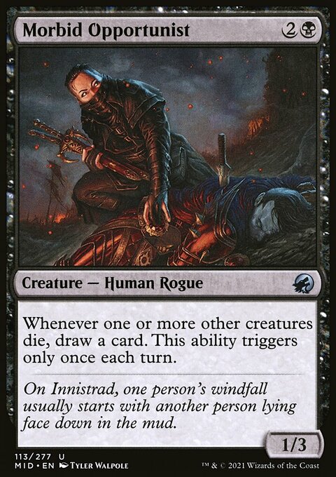 Morbid Opportunist, Innistrad: Midnight Hunt #113, Magic: The Gathering card