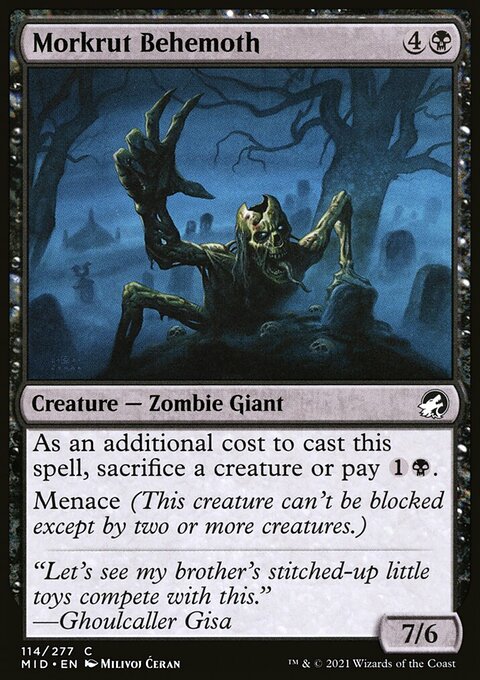 Morkrut Behemoth, Innistrad: Midnight Hunt #114, Magic: The Gathering card