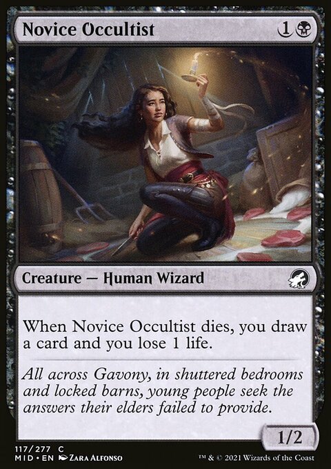 Novice Occultist, Innistrad: Midnight Hunt #117, Magic: The Gathering card