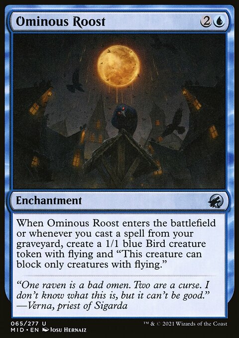 Ominous Roost, Innistrad: Midnight Hunt #65, Magic: The Gathering card