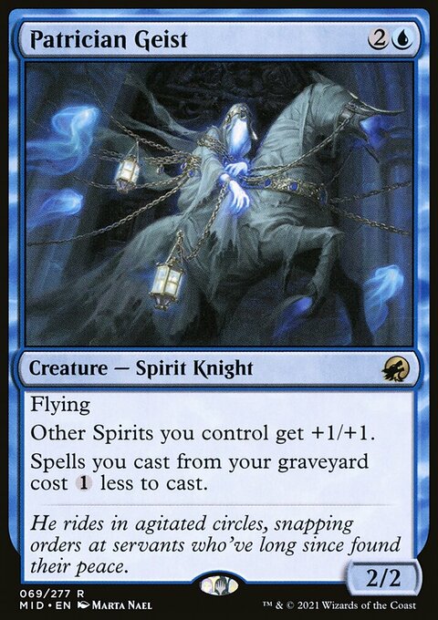 Patrician Geist, Innistrad: Midnight Hunt #69, Magic: The Gathering card