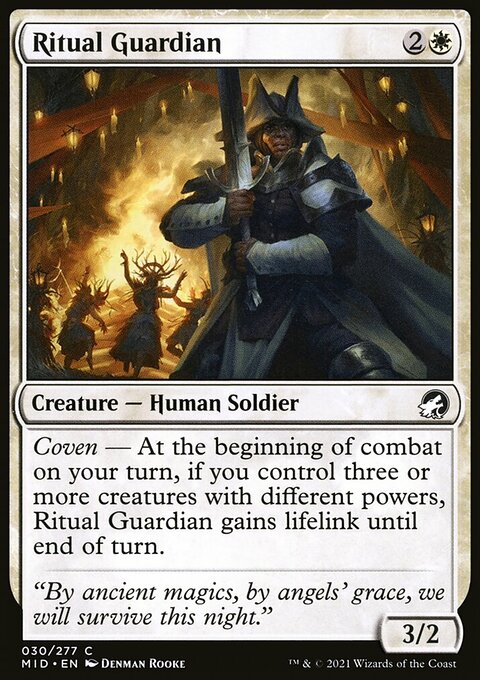 Ritual Guardian, Innistrad: Midnight Hunt #30, Magic: The Gathering card
