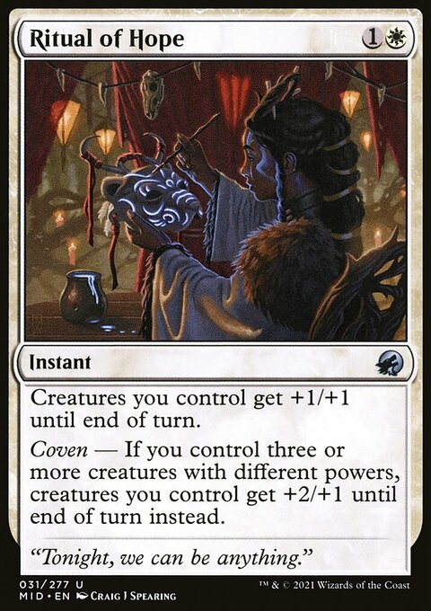 Ritual of Hope, Innistrad: Midnight Hunt #31, Magic: The Gathering card