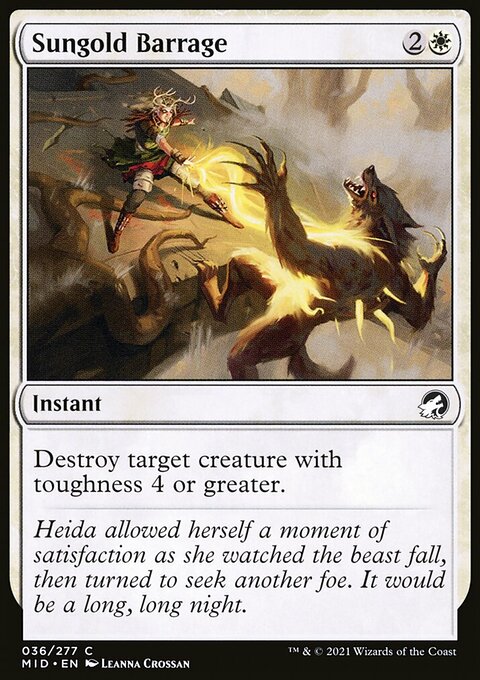 Sungold Barrage, Innistrad: Midnight Hunt #36, Magic: The Gathering card