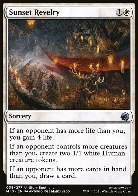 Sunset Revelry, Innistrad: Midnight Hunt #38, Magic: The Gathering card