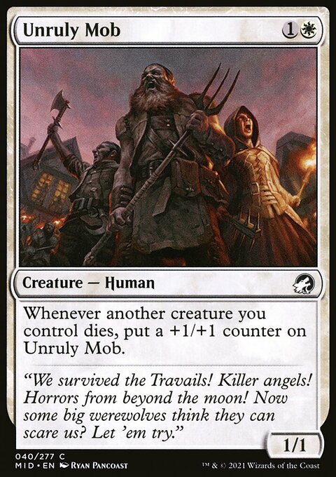 Unruly Mob, Innistrad: Midnight Hunt #40, Magic: The Gathering card