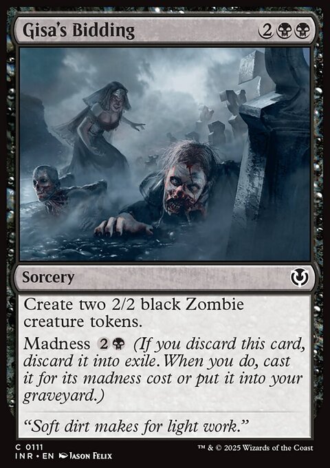 Gisa's Bidding, Innistrad Remastered #111, Magic: The Gathering card