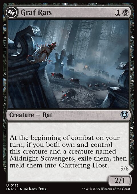 Graf Rats // Chittering Host, Innistrad Remastered #113, Magic: The Gathering card