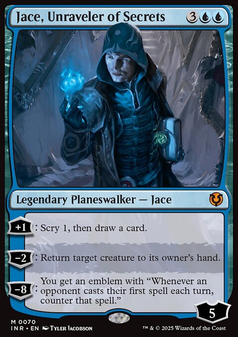Jace, Unraveler of Secrets, Innistrad Remastered #70, Magic: The Gathering card