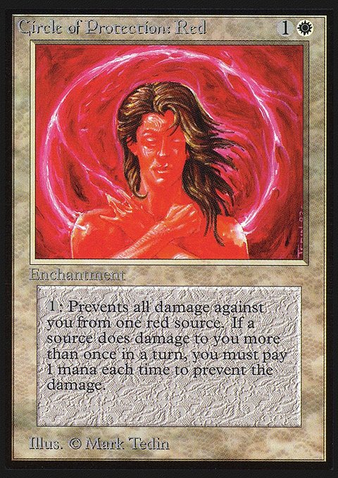 Circle of Protection: Red, Intl. Collectors' Edition #13, Magic: The Gathering card