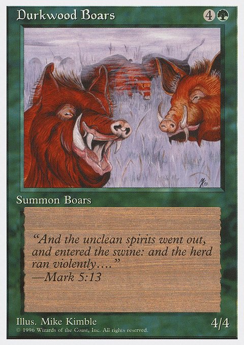 Durkwood Boars, Introductory Two-Player Set #39, Magic: The Gathering card
