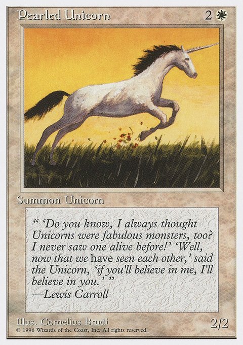 Pearled Unicorn, Introductory Two-Player Set #6, Magic: The Gathering card