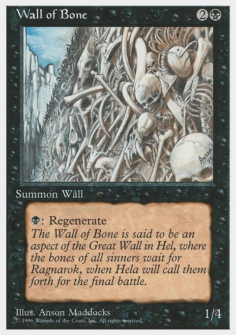 Wall of Bone, Introductory Two-Player Set #27, Magic: The Gathering card
