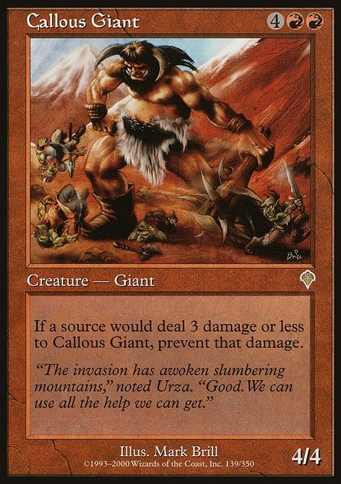 Callous Giant, Invasion #139, Magic: The Gathering card