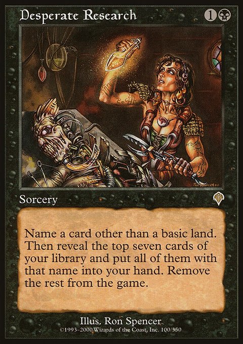 Desperate Research, Invasion #100, Magic: The Gathering card