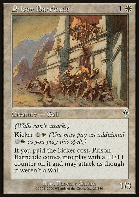 Prison Barricade, Invasion #25, Magic: The Gathering card