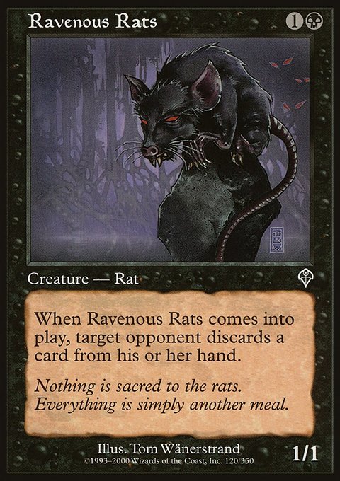 Ravenous Rats, Invasion #120, Magic: The Gathering card
