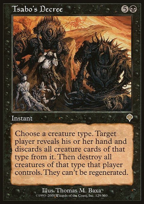 Tsabo's Decree, Invasion #129, Magic: The Gathering card