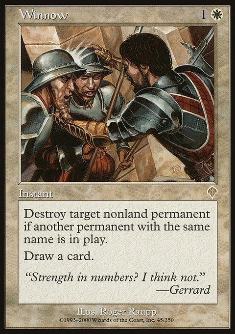 Winnow, Invasion #45, Magic: The Gathering card