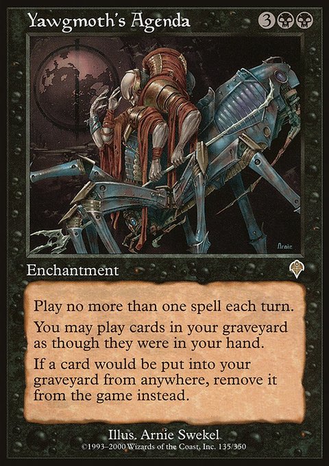 Yawgmoth's Agenda, Invasion #135, Magic: The Gathering card