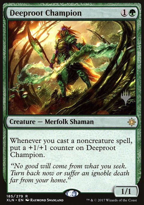 Deeproot Champion, Ixalan Promos #185p, Magic: The Gathering card