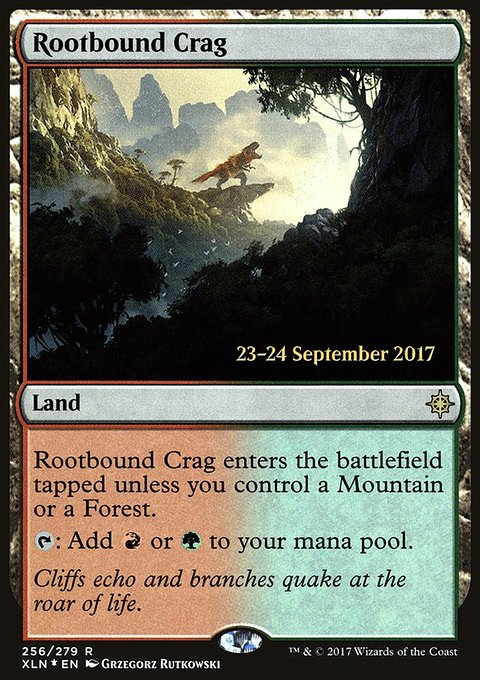 Rootbound Crag, Ixalan Promos #256s, Magic: The Gathering card