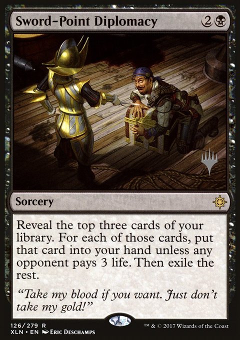 Sword-Point Diplomacy, Ixalan Promos #126p, Magic: The Gathering card