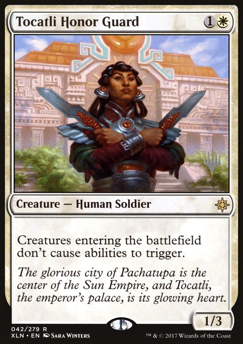 Tocatli Honor Guard, Ixalan Promos #42p, Magic: The Gathering card