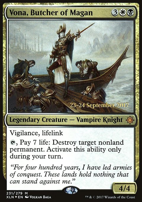 Vona, Butcher of Magan, Ixalan Promos #231s, Magic: The Gathering card
