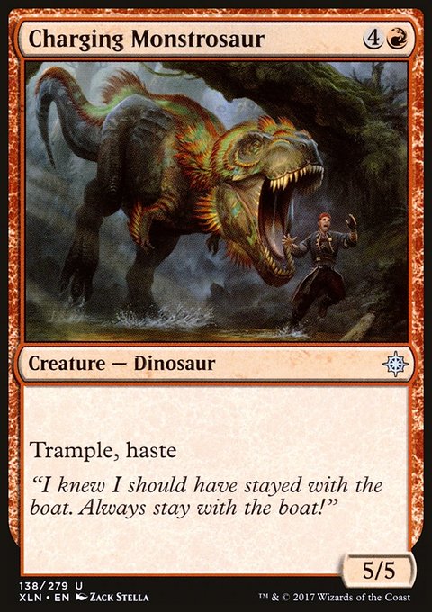 Charging Monstrosaur, Ixalan #138, Magic: The Gathering card