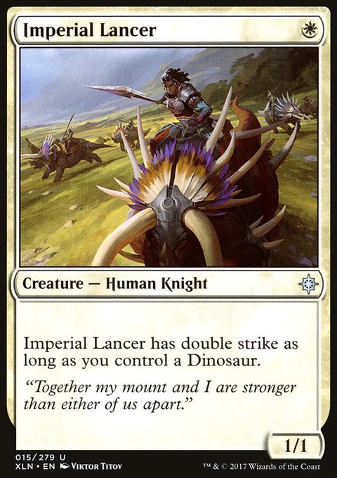 Imperial Lancer, Ixalan #15, Magic: The Gathering card