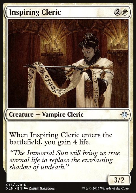 Inspiring Cleric, Ixalan #16, Magic: The Gathering card