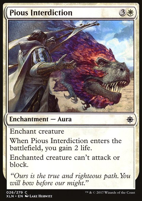 Pious Interdiction, Ixalan #26, Magic: The Gathering card