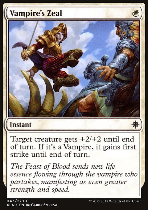 Vampire's Zeal, Ixalan #43, Magic: The Gathering card