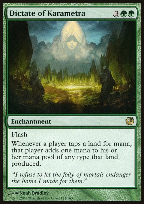 Dictate of Karametra, Journey into Nyx #121, Magic: The Gathering card